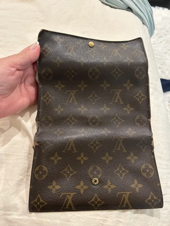 Louis Vuitton Monogram Canvas Flap Wallet — Dark Brown with Gold Hardware - Picture 6 of 10